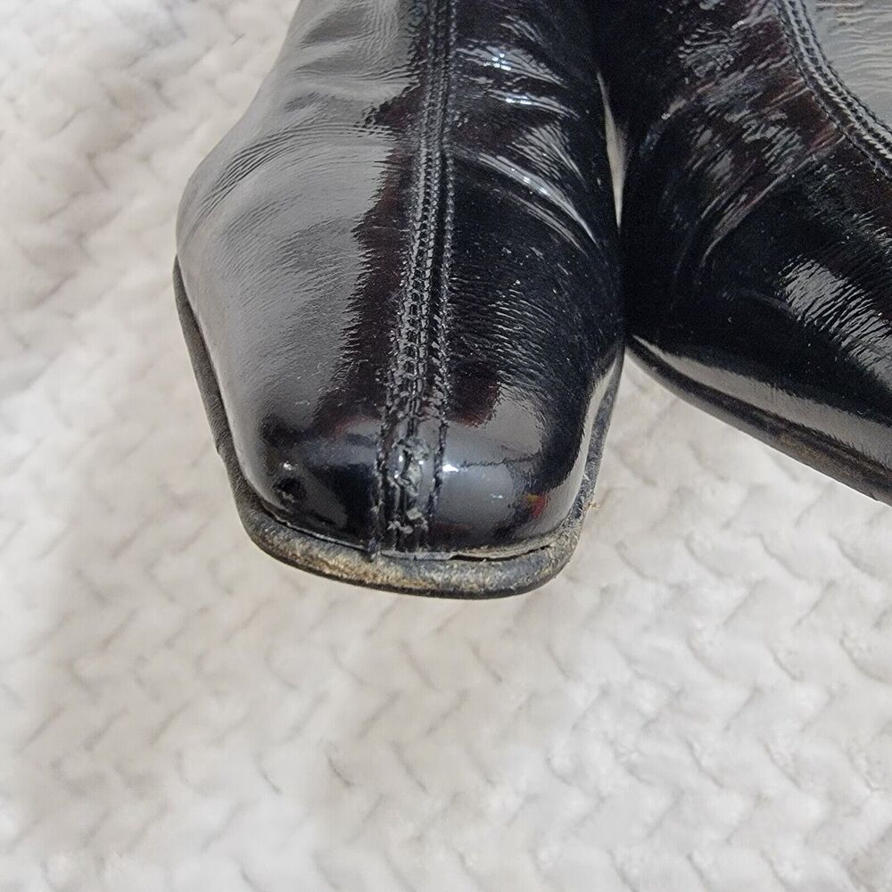 Aquatalia By Marvin K. Black Patent Weatherproof Pointed Toe Ankle Boot Size 8.5 - Picture 5 of 16